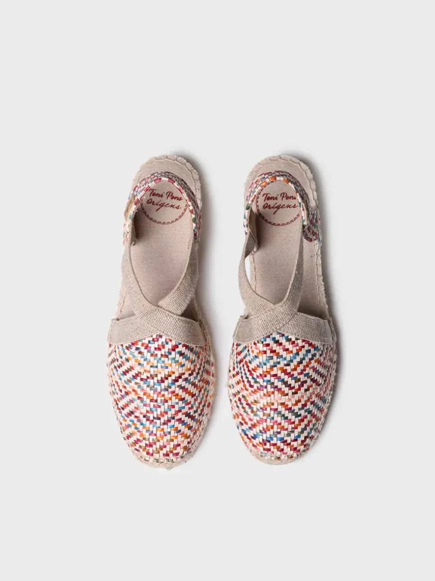 VERA-MS - Women's flat espadrilles in multicoloured raffia