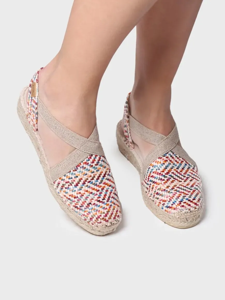 VERA-MS - Women's flat espadrilles in multicoloured raffia